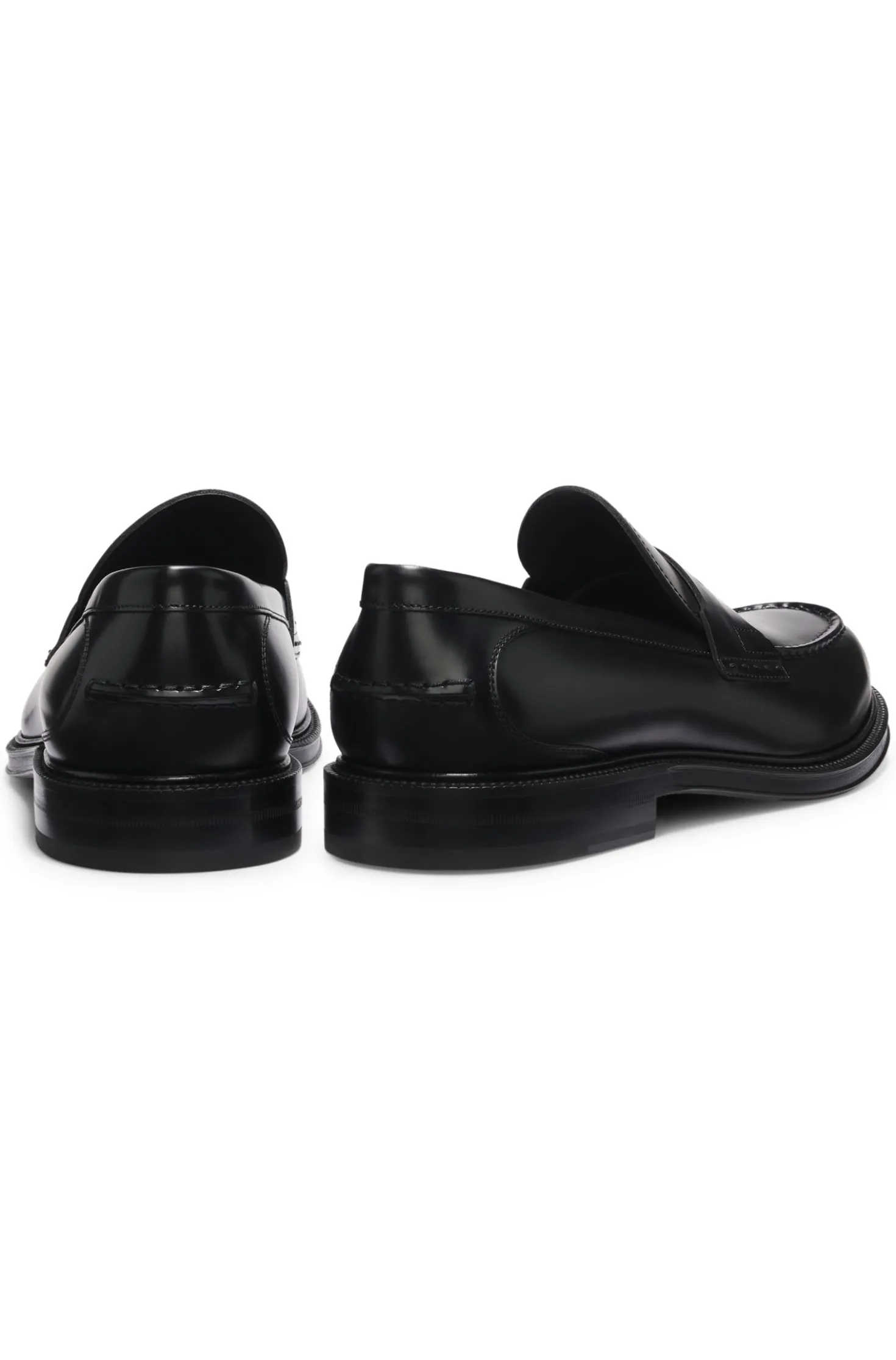 Brush-off leather college loafers made in Italy