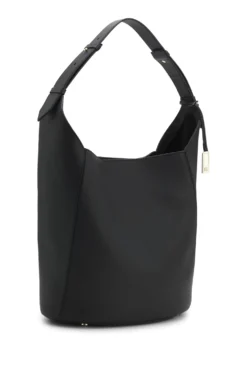 Bucket bag in leather with Double-B-monogram plaque