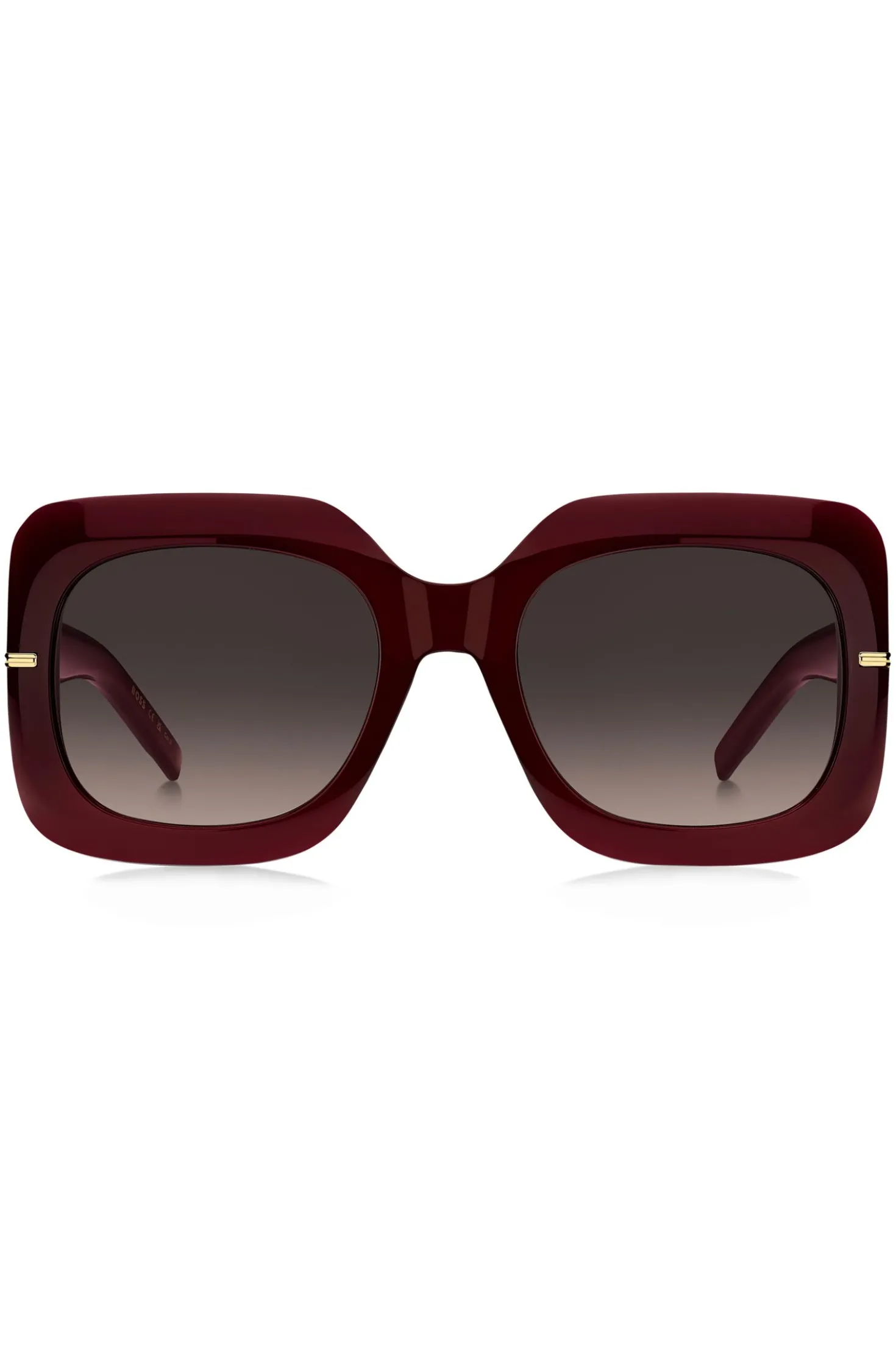 Burgundy-acetate sunglasses with gold-tone hinges