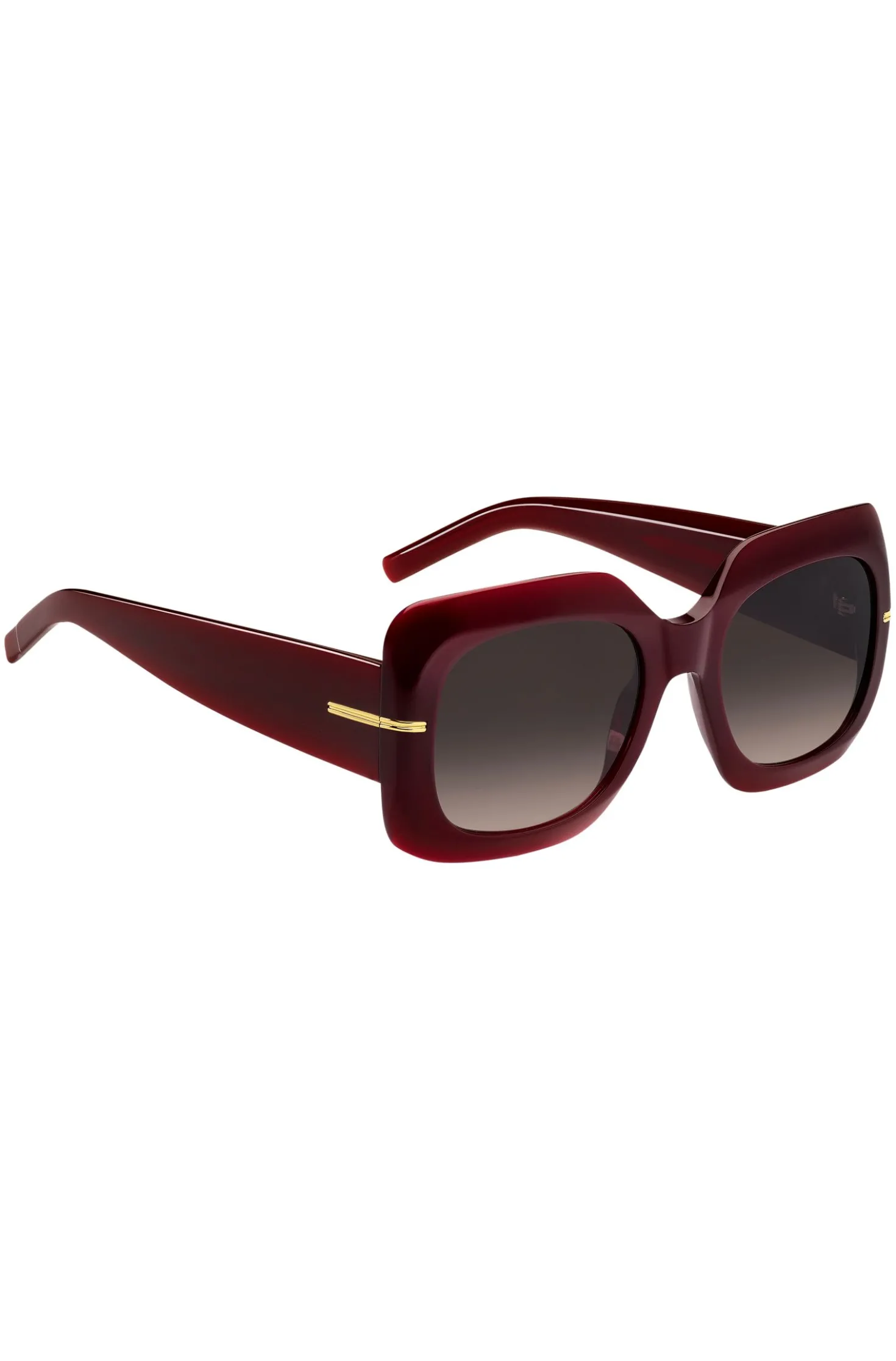 Burgundy-acetate sunglasses with gold-tone hinges