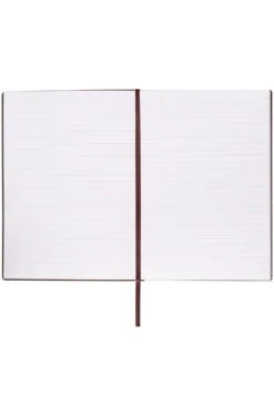 Burgundy check-print A5 notebook with gold-tone logo
