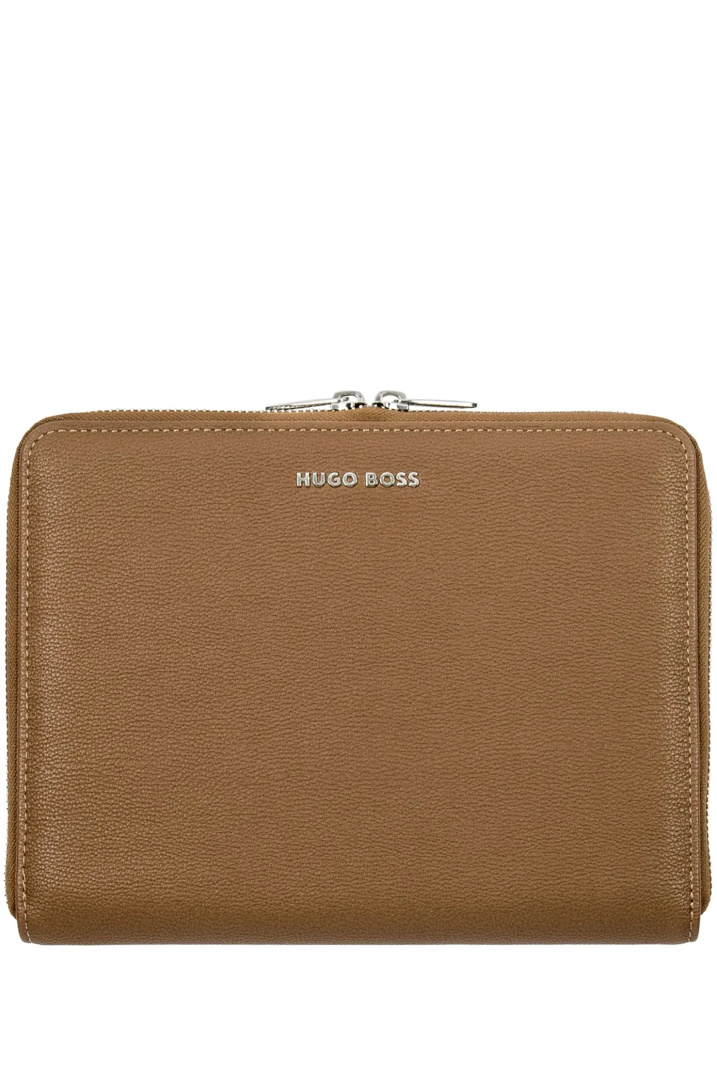 Camel A5 conference folder in pebble-textured faux leather