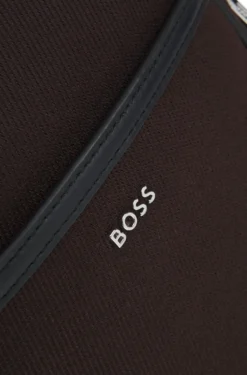 Canvas reporter bag with logo lettering