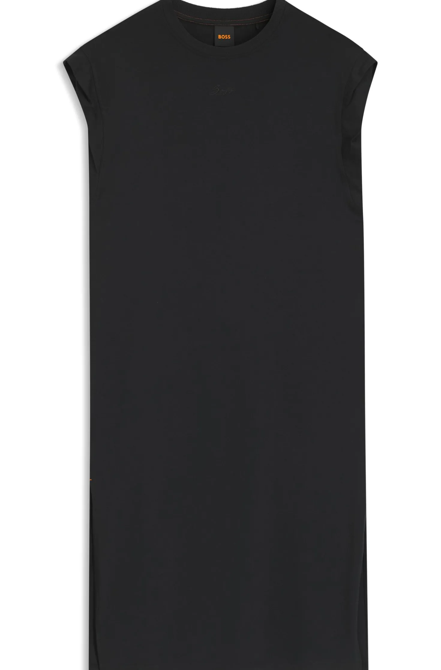 Cap-sleeve jersey dress with logo detail