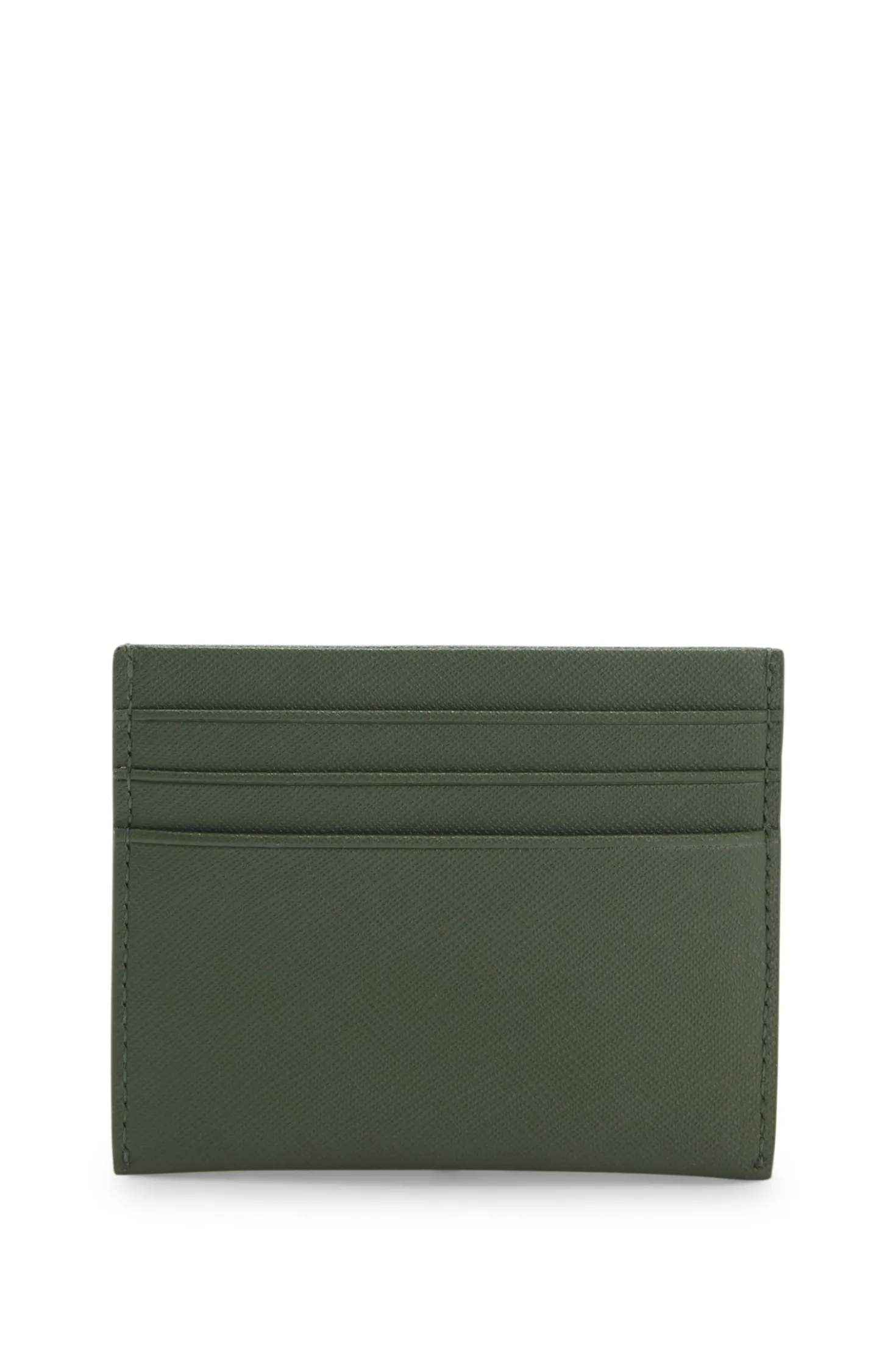 Card holder in textured leather with branding