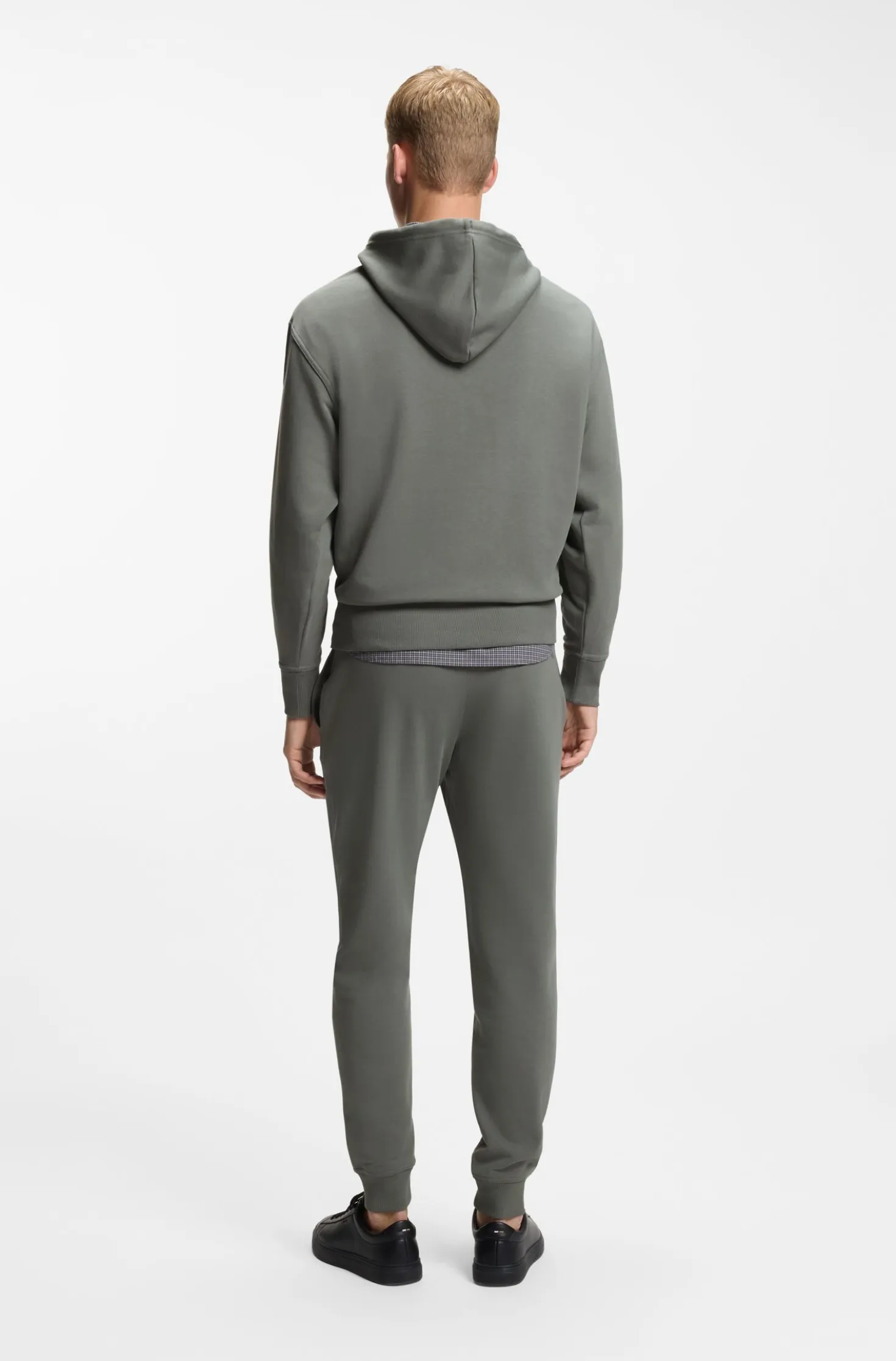 Casual cotton tracksuit set with a minimalist logo