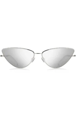 Cat-eye sunglasses in steel with signature details