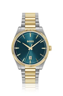 Cheswick two-tone watch with fluted bezel