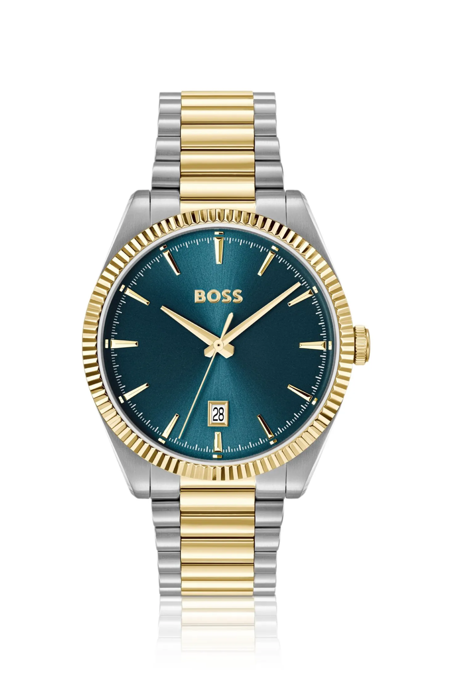 Cheswick two-tone watch with fluted bezel