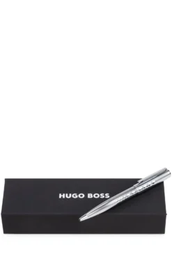 Chrome ballpoint pen with tonal logo