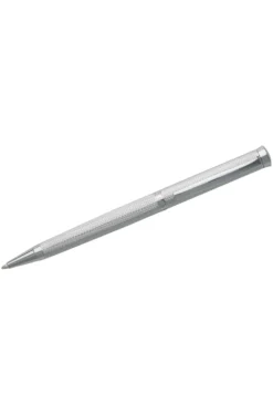 Chrome-plated ballpoint pen with diamond-cut engraving