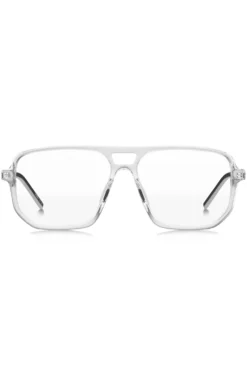 Clear-acetate optical frames with cut-out logo