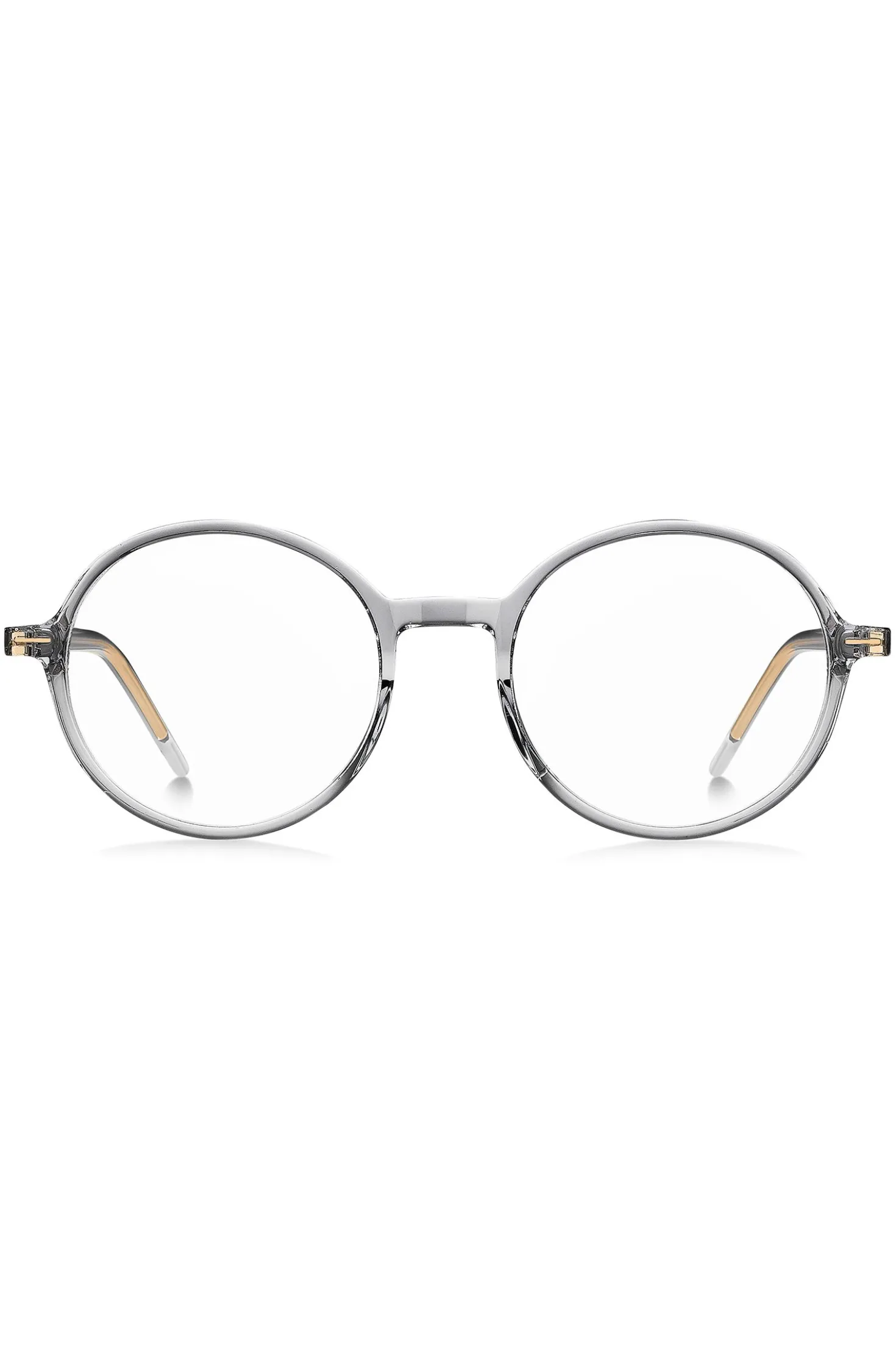 Clear-acetate optical frames with striped metal core wire