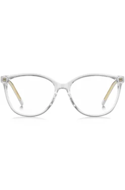 Clear-acetate optical frames with gold-tone core wire
