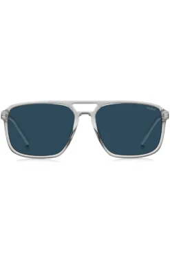 Clear-acetate sunglasses with rubber logo