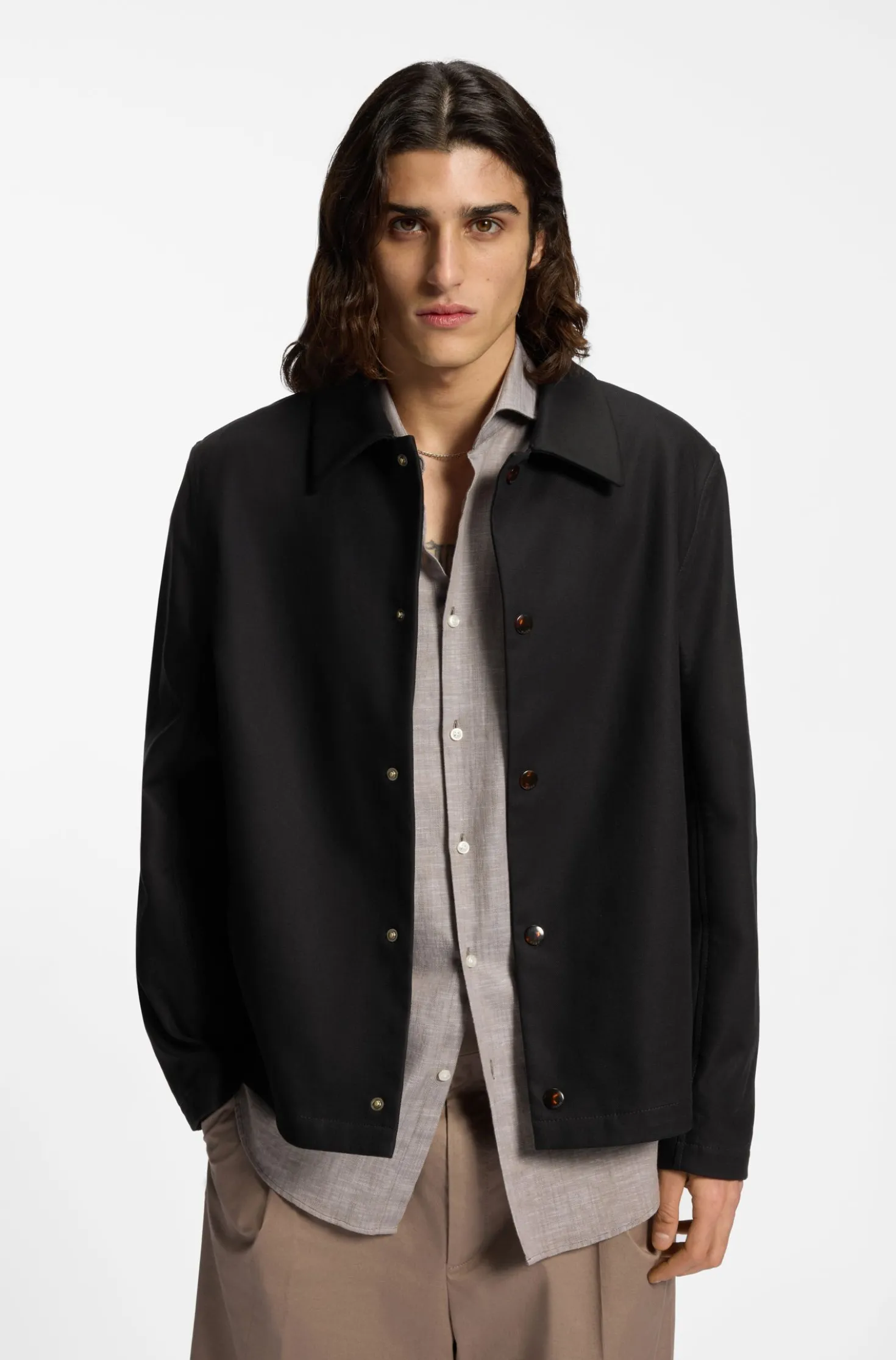 Coach jacket in double-faced cotton