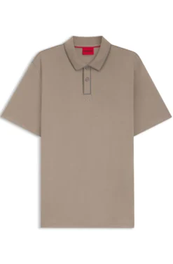 Contrast-tipped cotton polo shirt with logo
