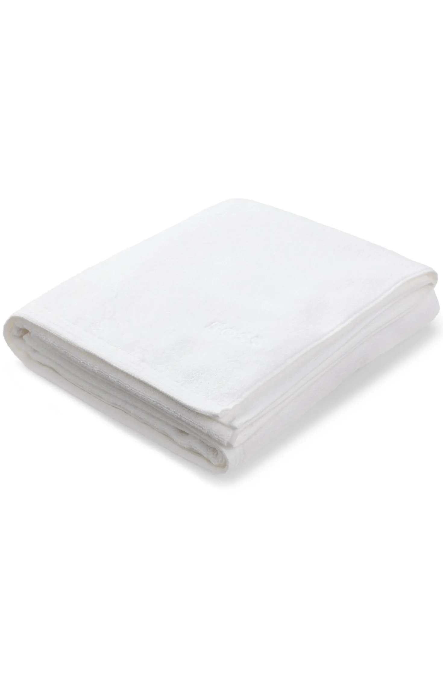 Cotton bath sheet with contrast embroidered logo