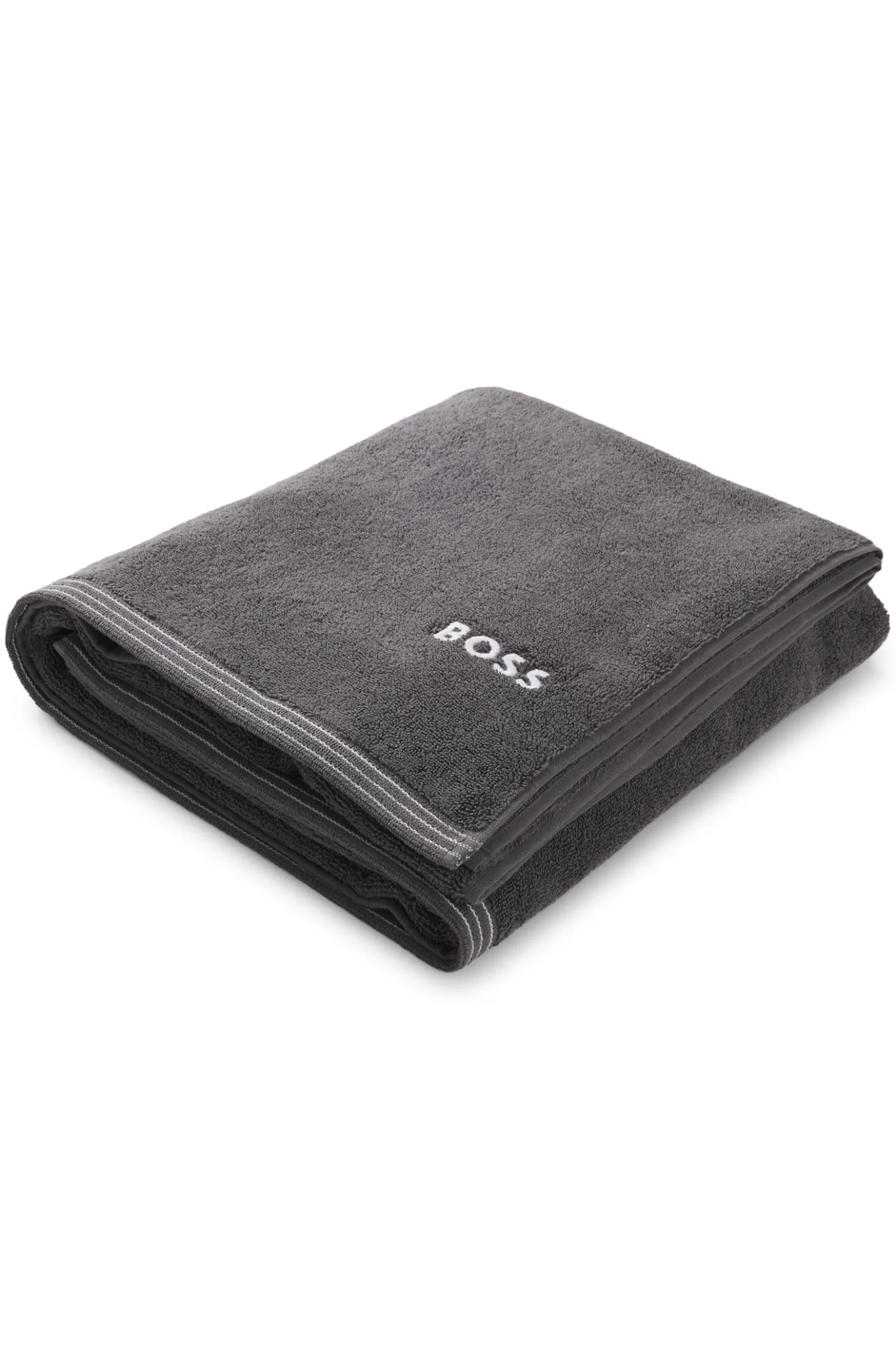 Cotton bath sheet with contrast embroidered logo