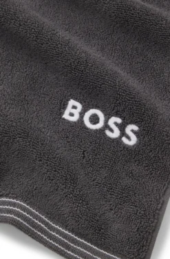 Cotton bath sheet with contrast embroidered logo