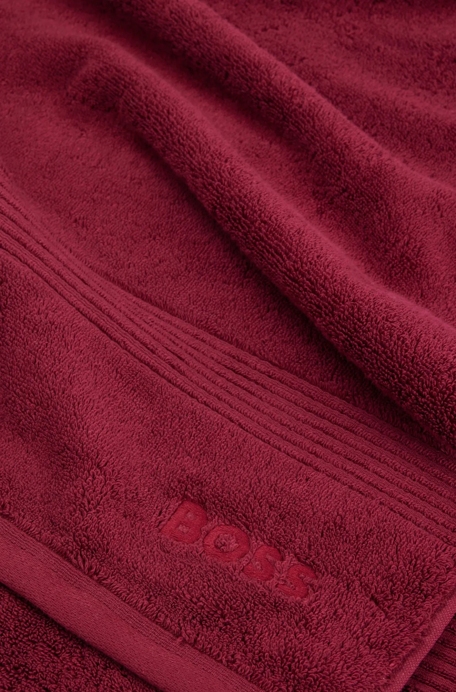 Cotton bath sheet with embroidered logo
