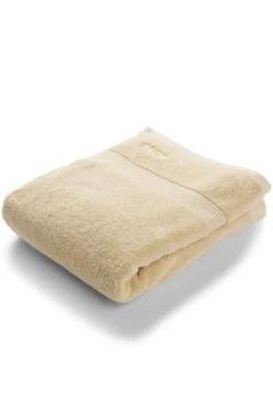 Cotton bath sheet with embroidered logo