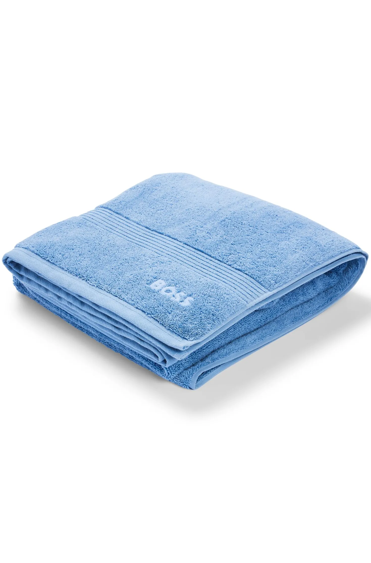 Cotton bath sheet with embroidered logo