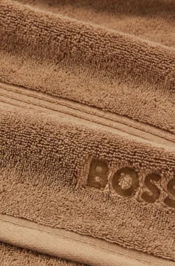 Cotton bath sheet with embroidered logo