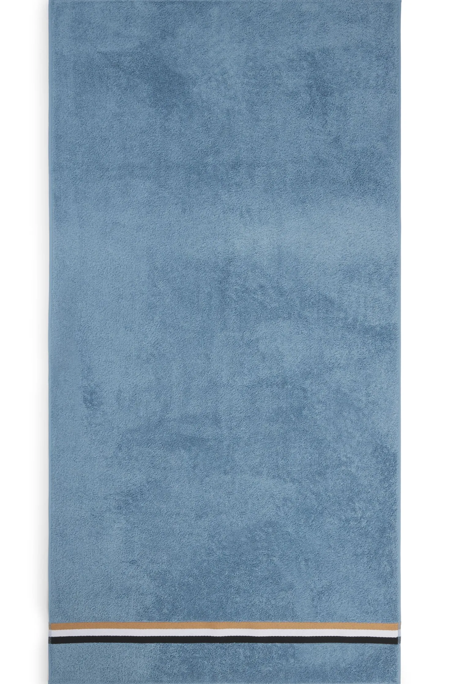 Cotton bath towel with signature-stripe border