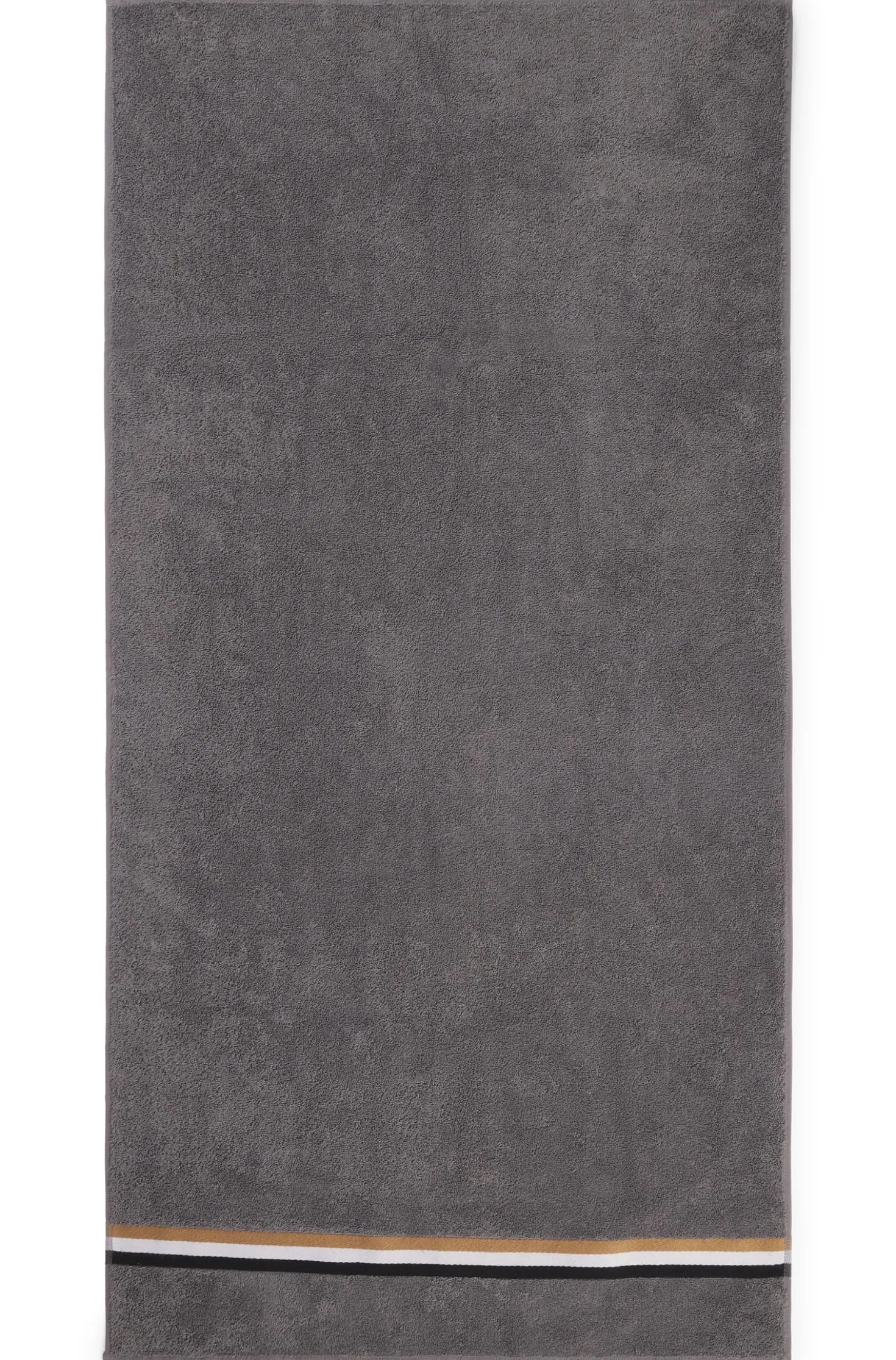 Cotton bath towel with signature-stripe border