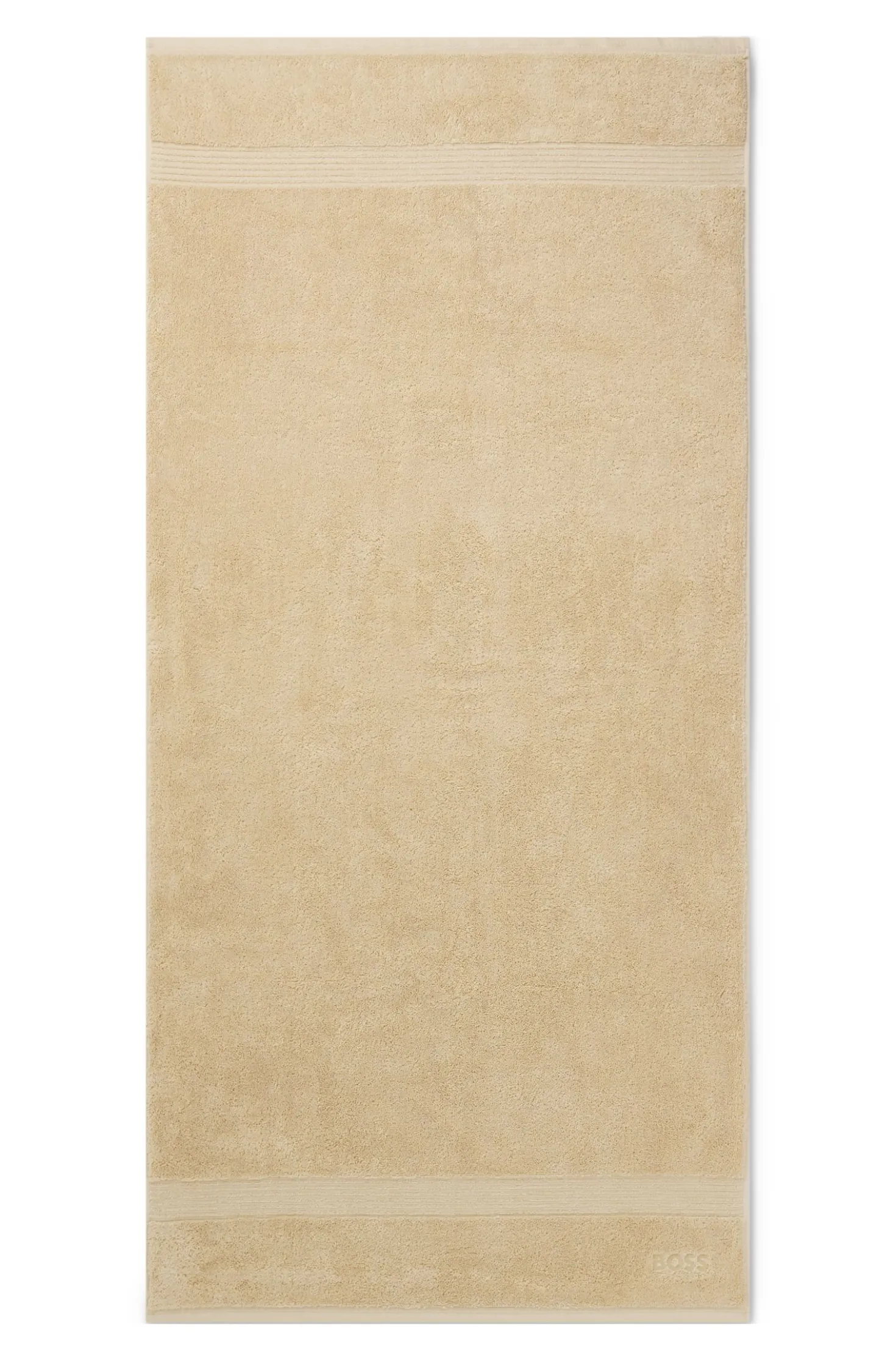 Cotton bath towel with tonal embroidered logo