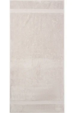 Cotton bath towel with tonal embroidered logo