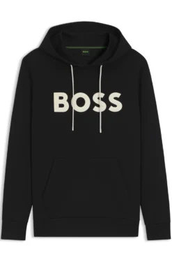 Cotton-blend hoodie with moulded logo