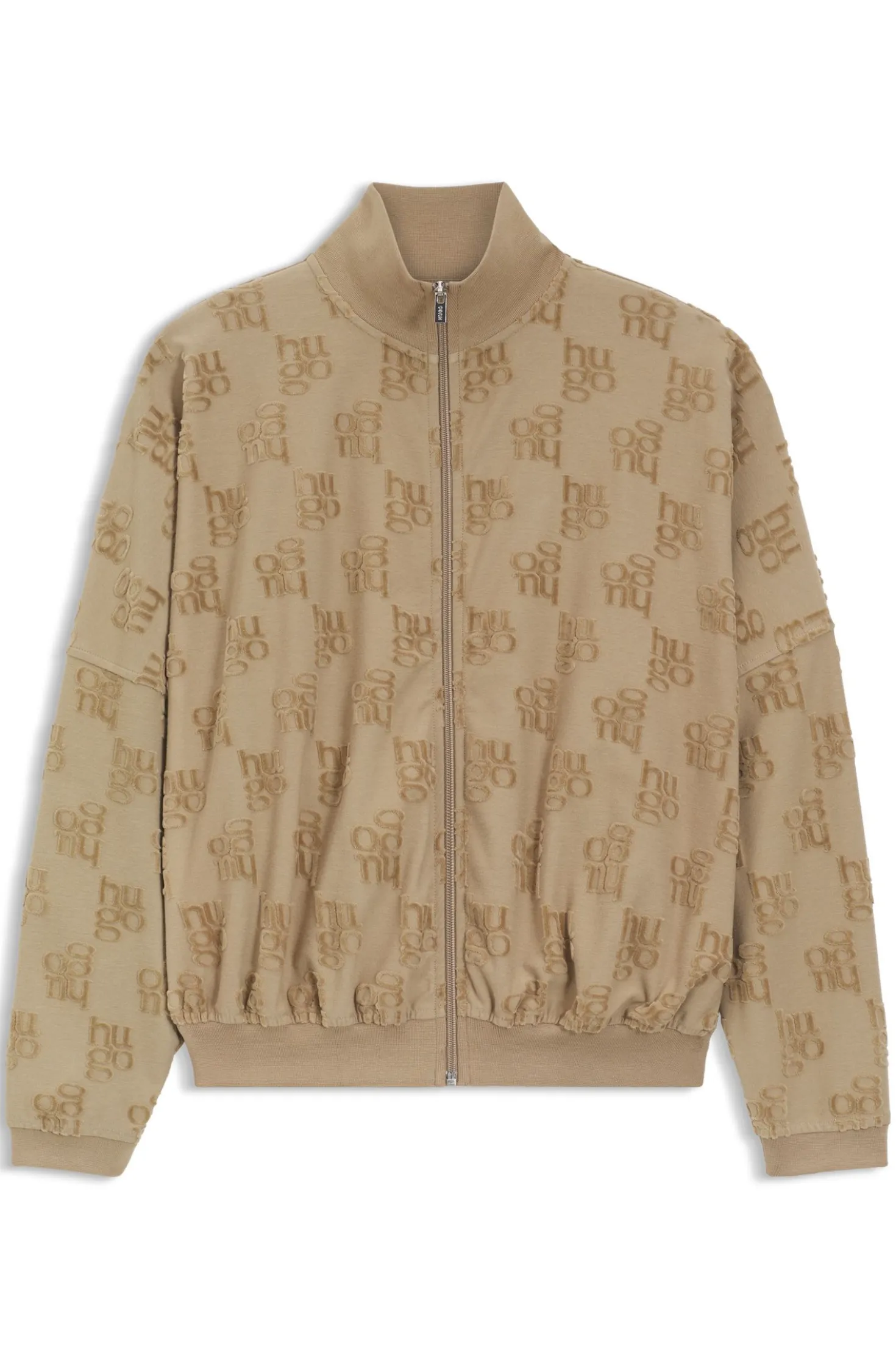 Cotton-blend jacket with all-over logo pattern