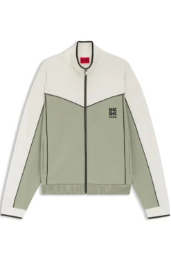 Cotton-blend jacket with embroidered logo artwork