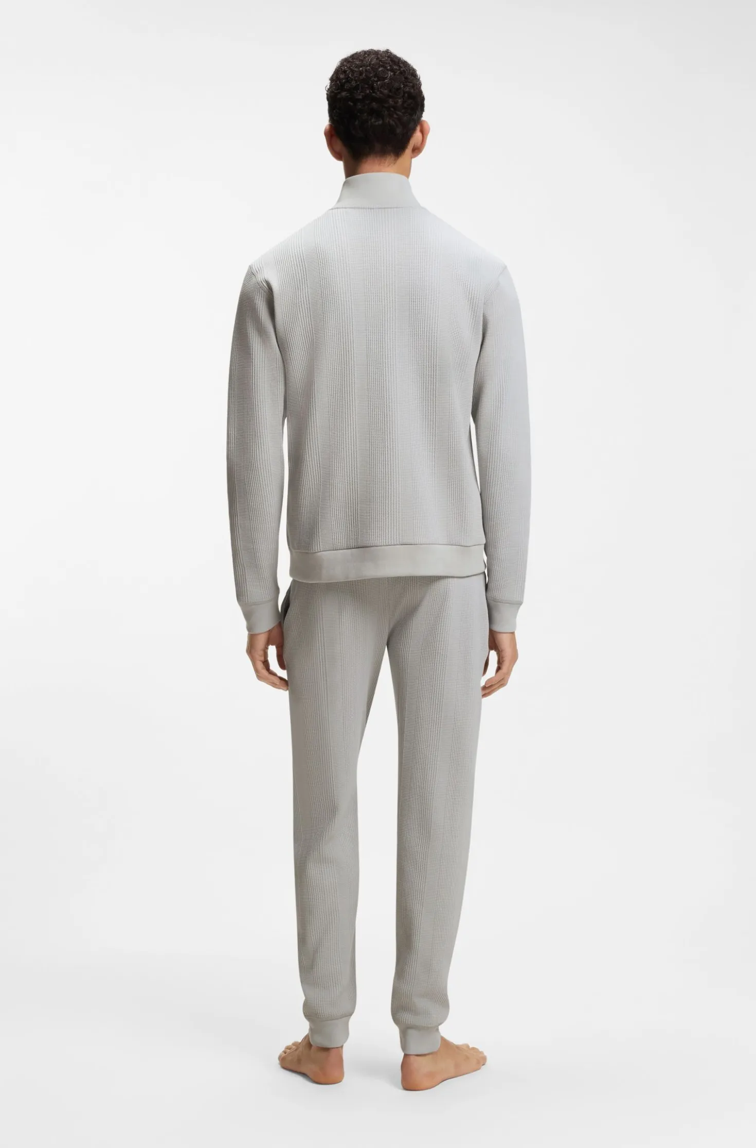 Cotton-blend jacket with waffle structure