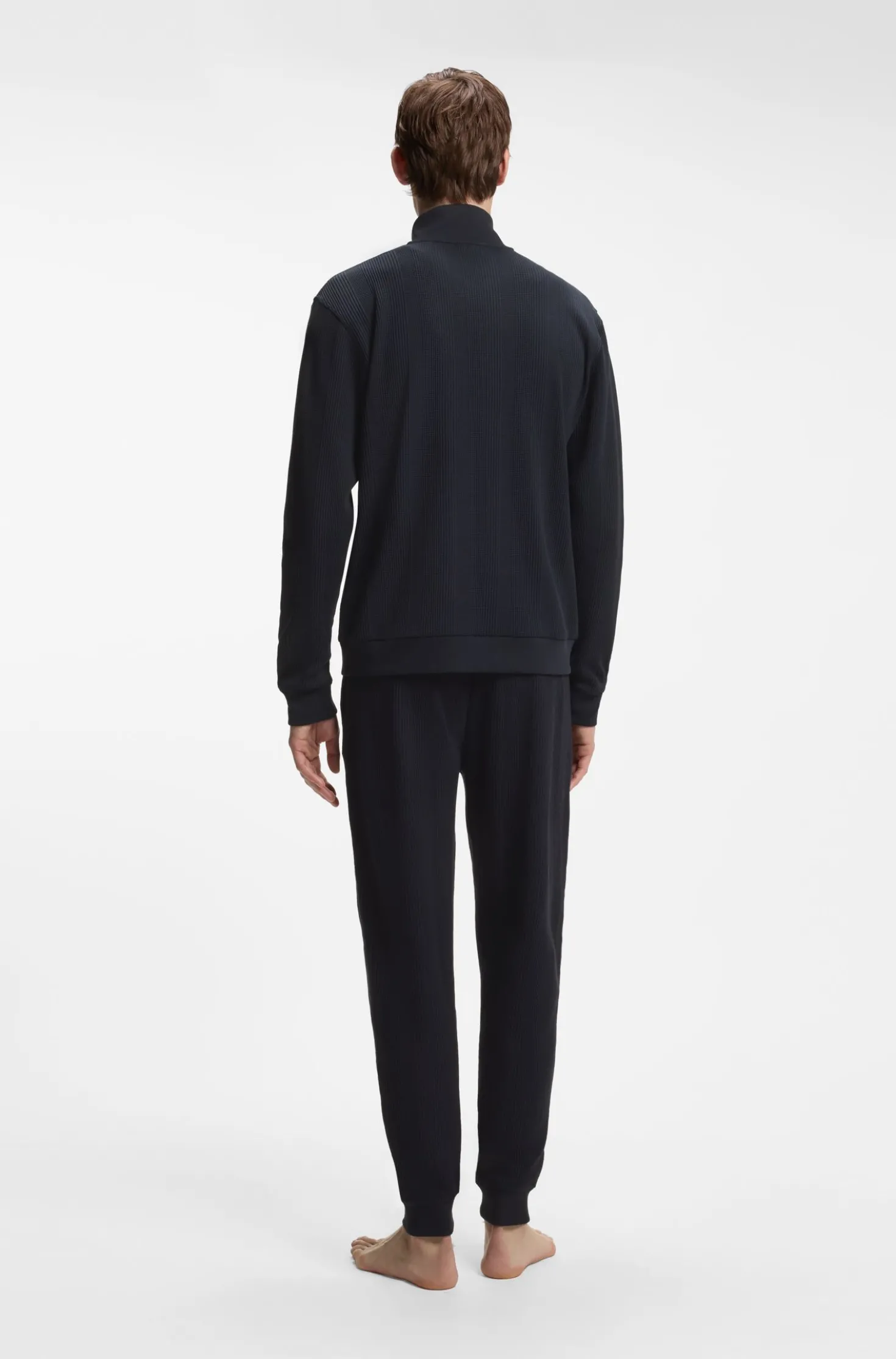 Cotton-blend jacket with waffle structure