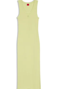 Cotton-blend jersey midi dress with stacked logo