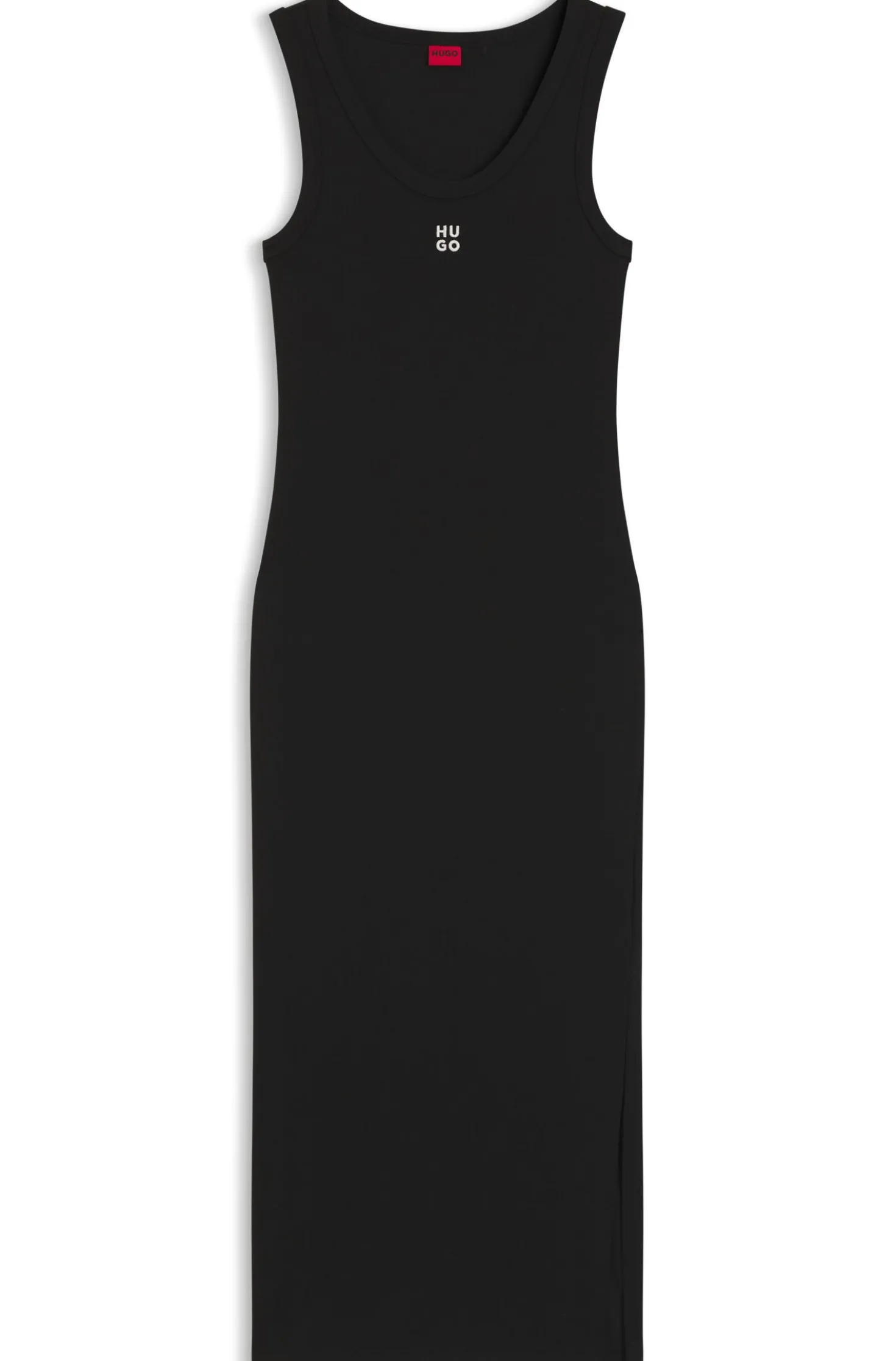 Cotton-blend jersey midi dress with stacked logo