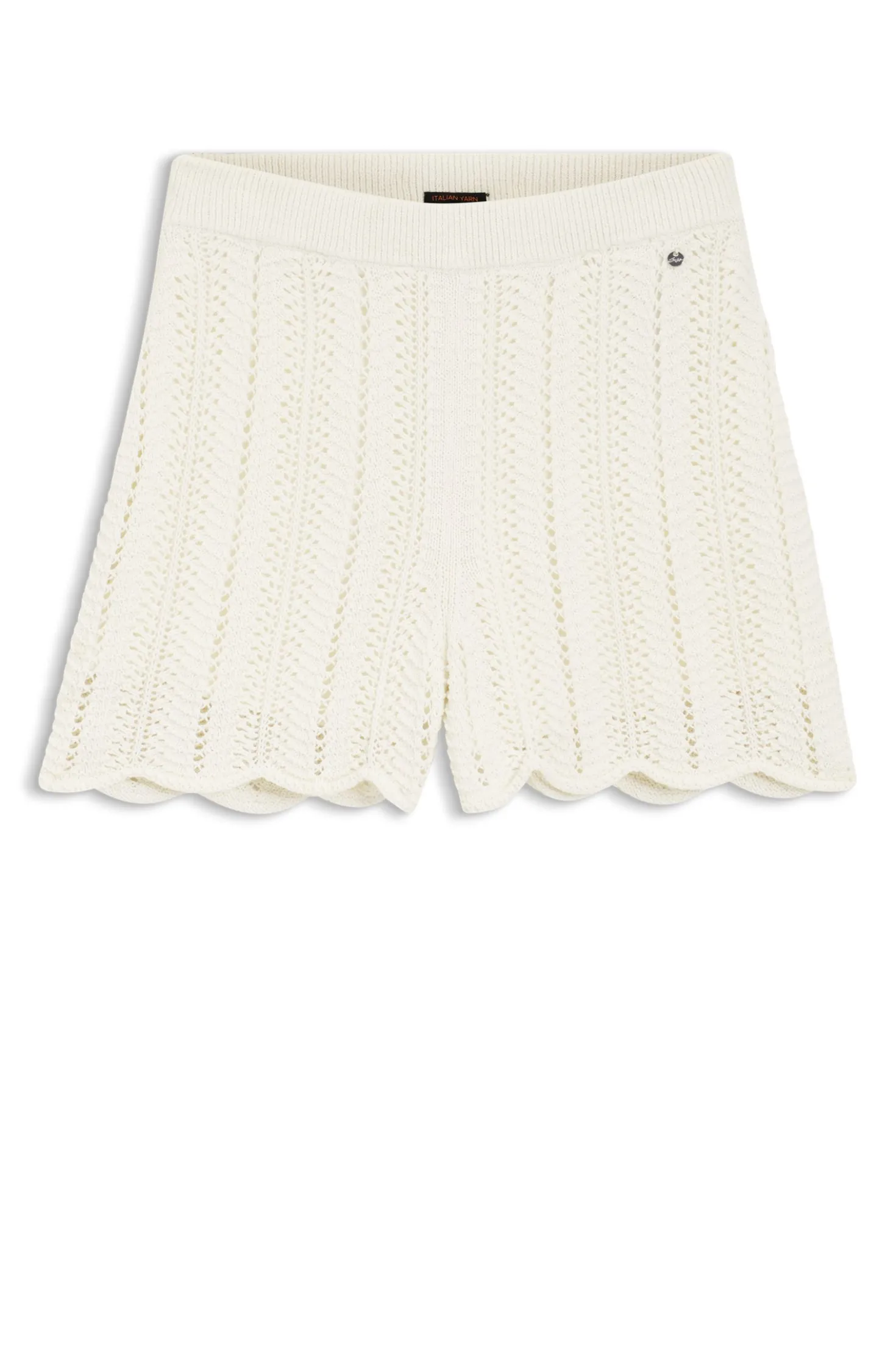 Cotton-blend knitted shorts with wave structure