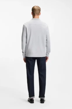 Cotton-blend polo shirt with waffle structure
