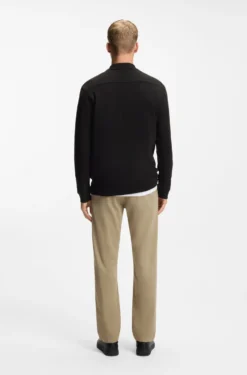 Cotton-blend polo shirt with waffle structure
