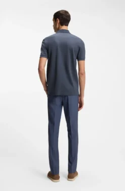 Cotton-blend polo shirt with zip placket