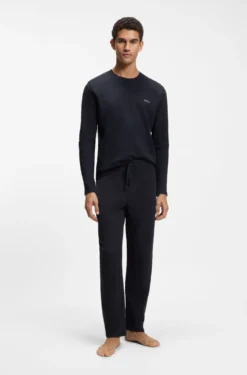 Cotton-blend pyjama bottoms with embroidered logo