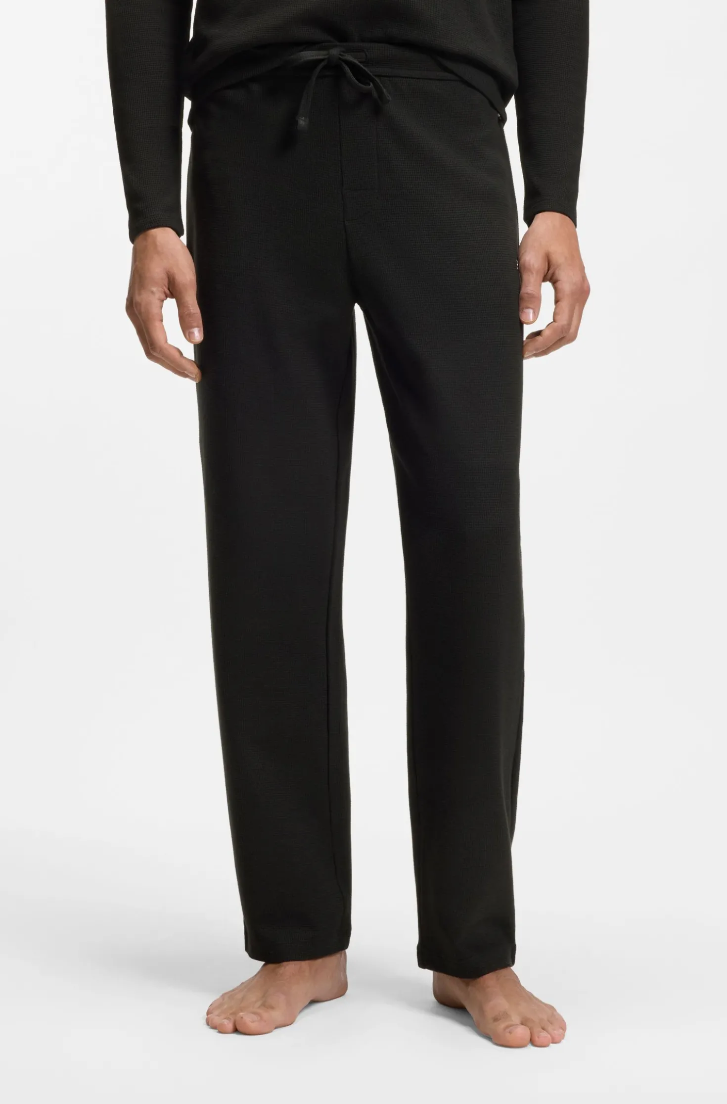 Cotton-blend pyjama bottoms with embroidered logo