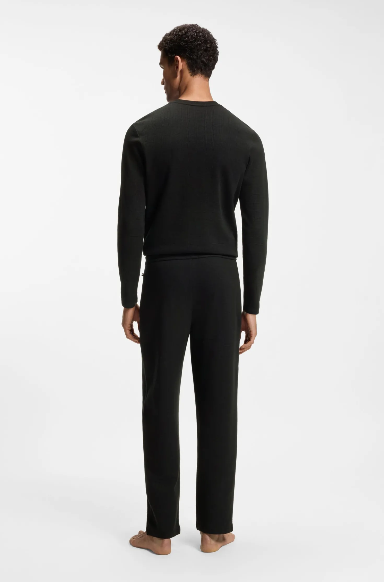 Cotton-blend pyjama bottoms with embroidered logo