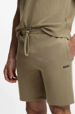 Cotton-blend pyjama shorts with embroidered logo