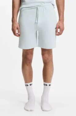 Cotton-blend pyjama shorts with embroidered logo