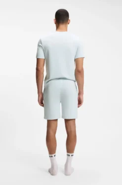 Cotton-blend pyjama shorts with embroidered logo