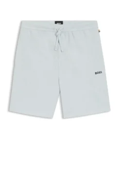 Cotton-blend pyjama shorts with embroidered logo